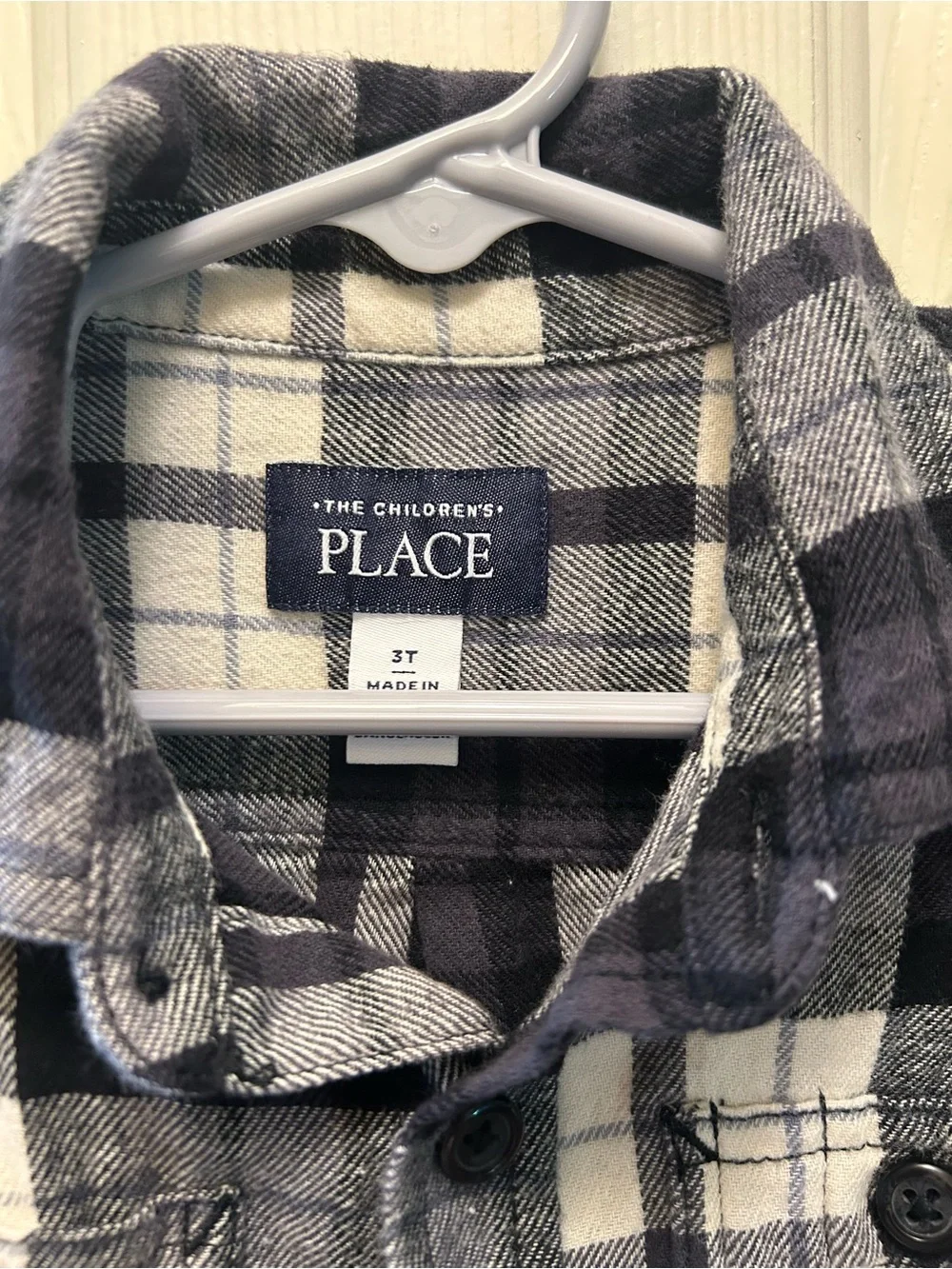 The Children's Place Black & White Plaid Button-Down Shirt